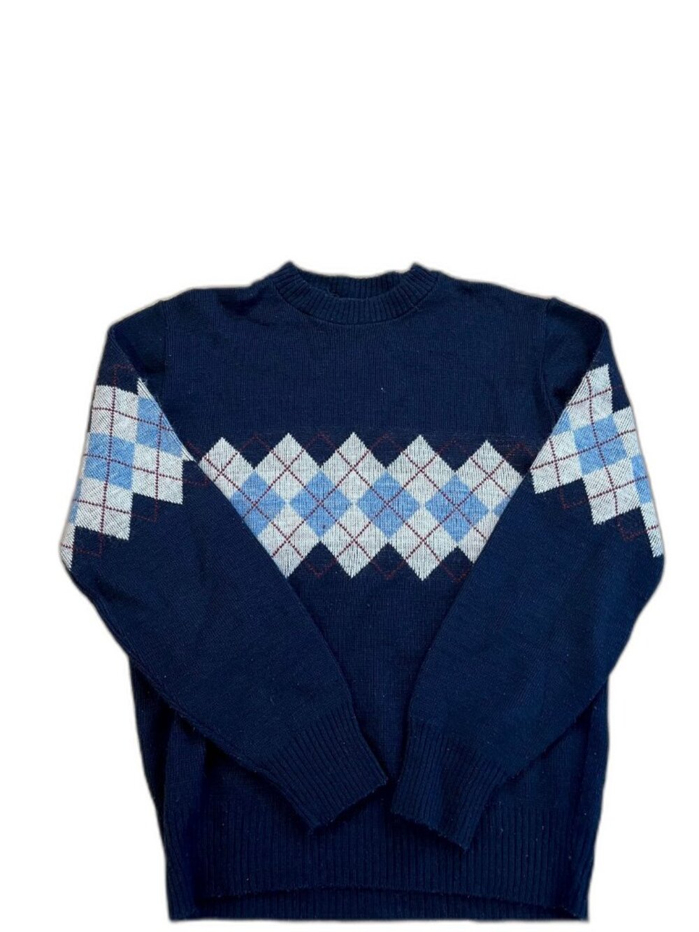 VTG Made in USA Royal Knight Argyle Crewneck Sweater XL